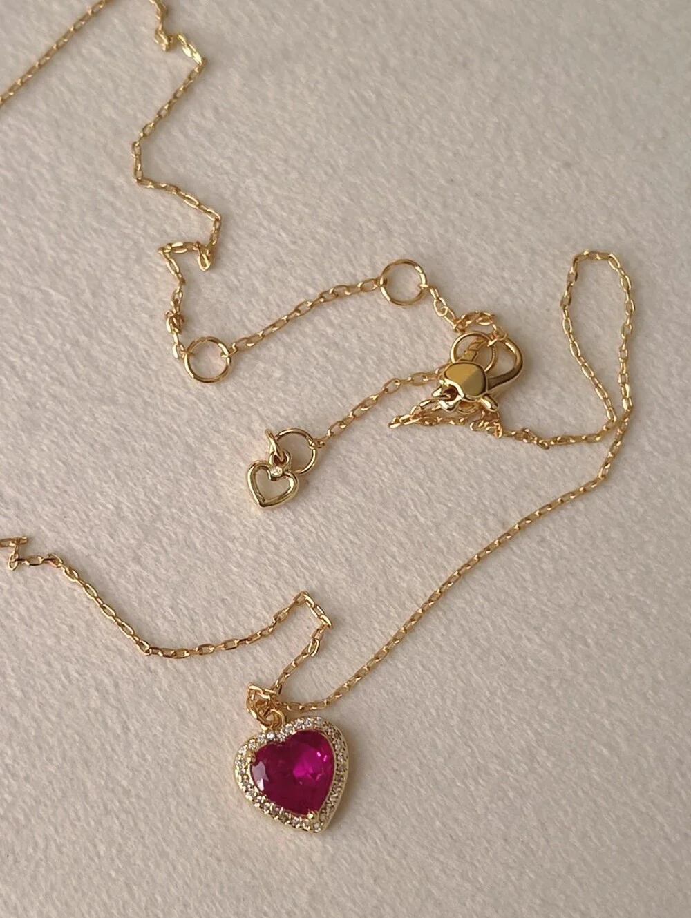 kate spade Gold-Tone Necklace & Stud Earrings with  Pink Heart Stones